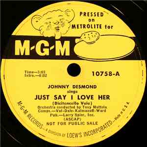 Johnny Desmond - Just Say I Love Her / If Anybody Does flac download