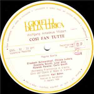 Wolfgang Amadeus Mozart - Elisabeth Schwarzkopf, Christa Ludwig, Luigi Alva, Rolando Panerai, Orchestra Filarmonica Di Vienna, Coro Dell'Opera Di Stato Di Vienna, Karl Böhm - Così Fan Tutte (Pagine Scelte) flac download