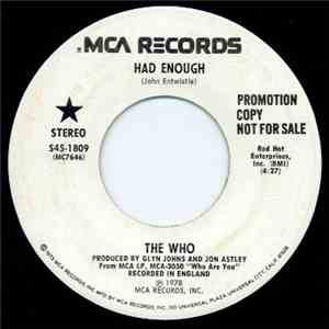 The Who - Had Enough flac download