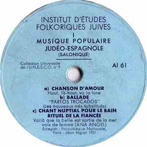 Ana Angel / L. Angel - Musique Populaire Judéo-Espagnole (Salonique) flac download