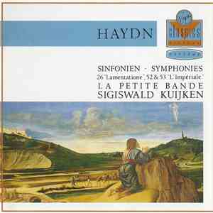 Haydn, La Petite Bande, Sigiswald Kuijken - Sinfonien 26 'Lamentatione', 52 & 53 'L'Impériale' flac download