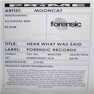 Mooncat - Hear What Was Said flac download