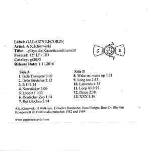 A. K. Klosowski - Plays The Kassetteninstrument flac download