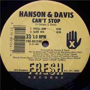 Hanson & Davis - Can't Stop flac download