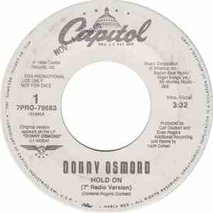 Donny Osmond - Hold On flac download