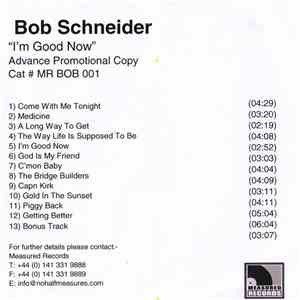 Bob Schneider - I'm Good Now flac download