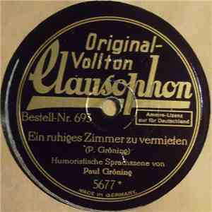 Paul Gröning - Ein Ruhiges Zimmer Zu Vermieten / Der Bettler flac download