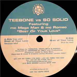 Teebone Vs So Solid Featuring Mc Mega Man & Mc Romeo - Best Of Your Love flac download