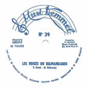 Unknown Artist - Les Neiges Du Kilimandjaro flac download